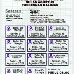 Jadwal Vaksinasi Covid-19 Bulan Agustus Puskesmas Kalimas